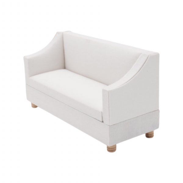 Sloped Arm White Sofa - Image 3