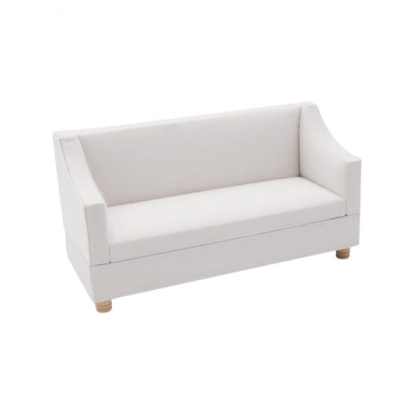 Sloped Arm White Sofa