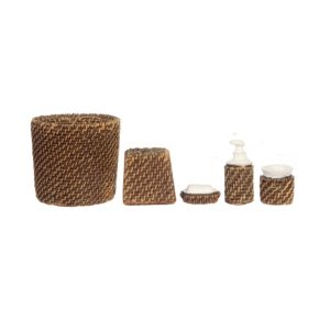 Wicker Bathroom Accessory Set