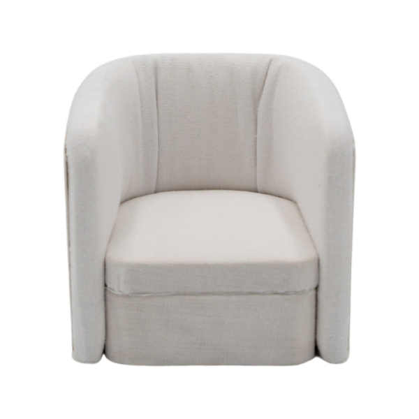 White Curved Lounge Chair - Image 2